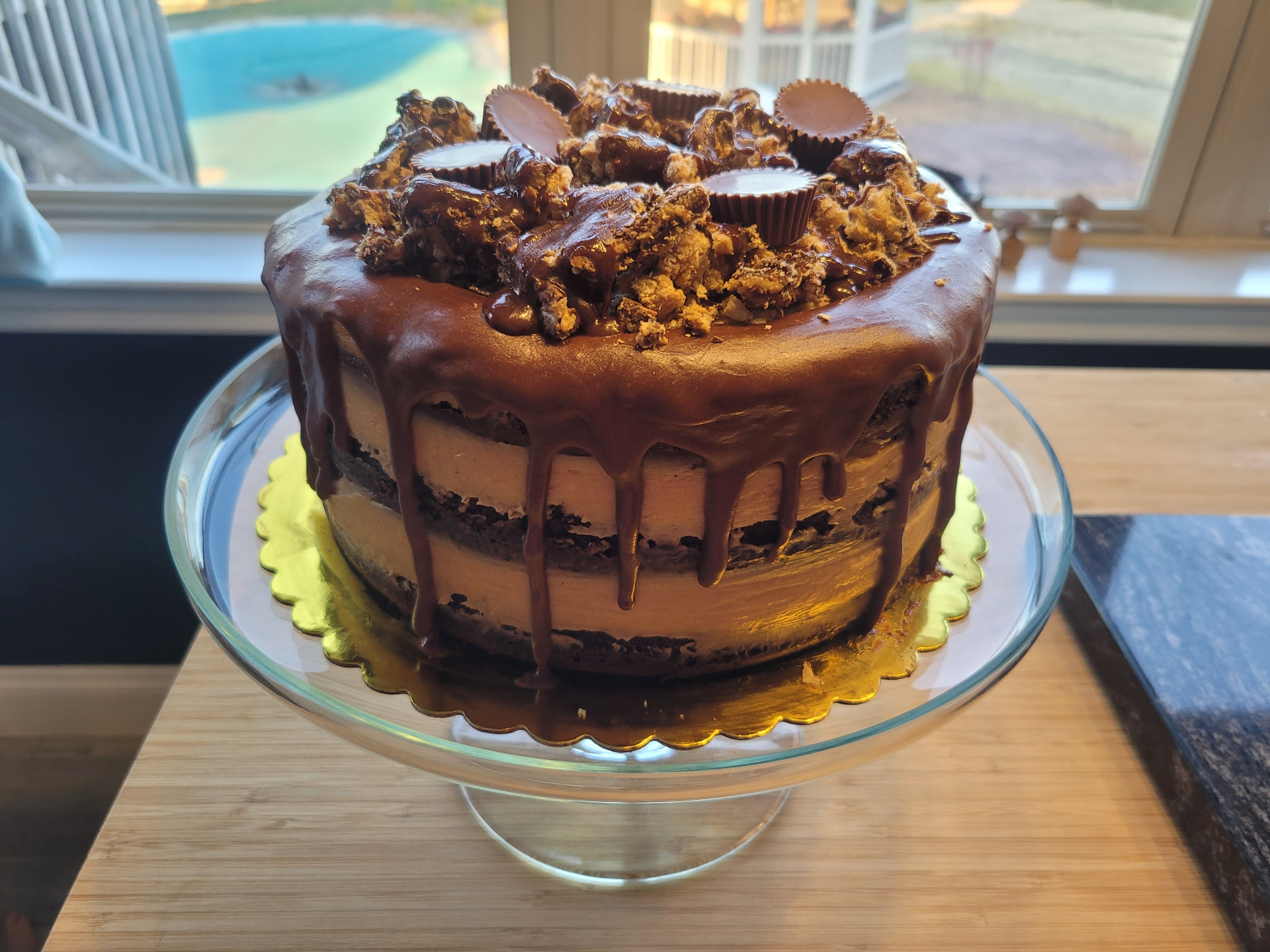 A layered gluten-free cake made by Sandra