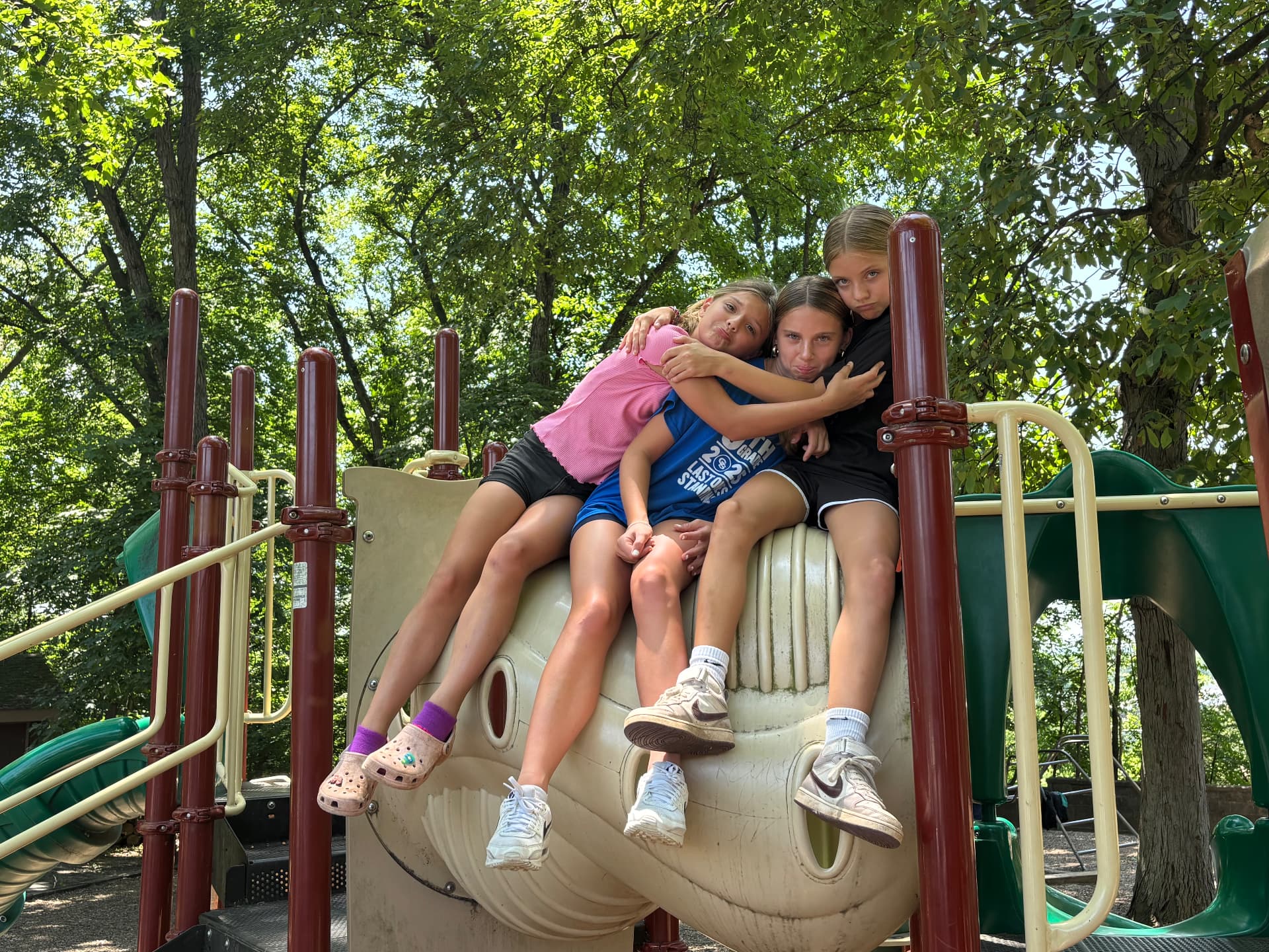 Three of the Burkholder girls at the park